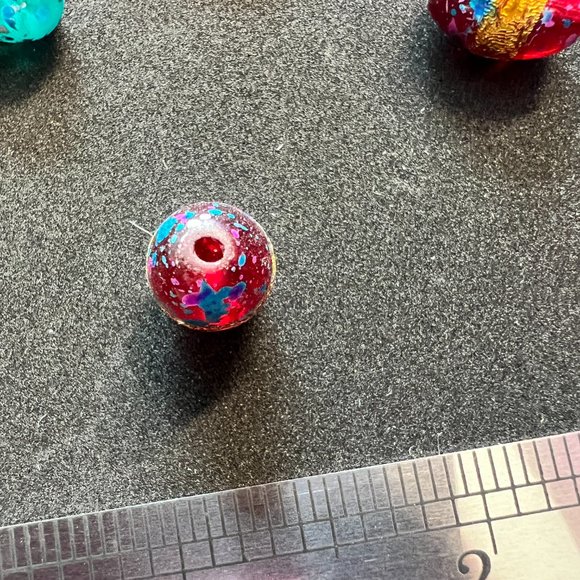 NWOT📌 80 Glass Beads Oval Hand Painted  for Jewelry Making - Craft - Creative - Picture 12 of 16